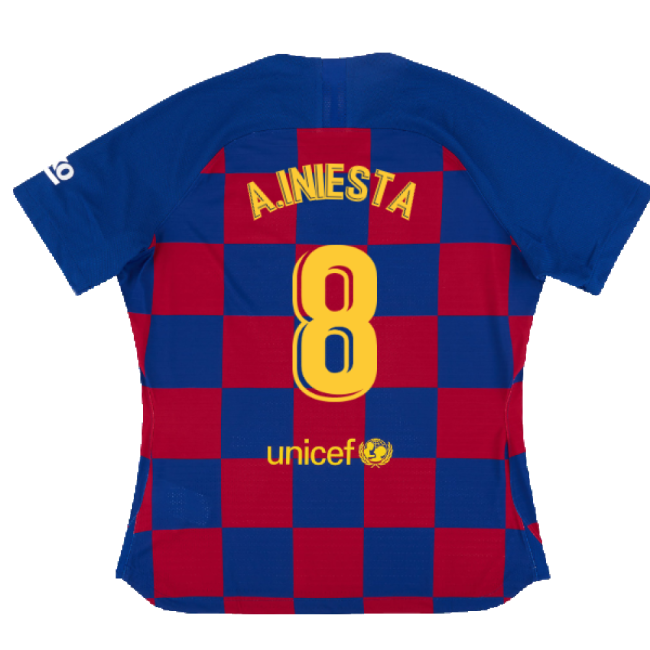 Barcelona 2019-20 Womens Home Shirt (Vaporkit) ((Excellent) S) (A.INIESTA 8)-Football Jersey Hub