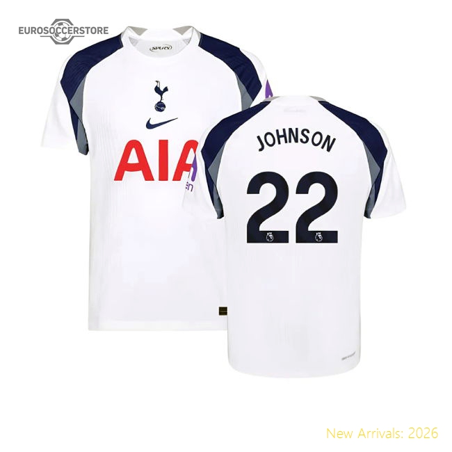2025-2026 Tottenham Hotspur Authentic Home Shirt (Johnson 22)-Football Jersey Hub