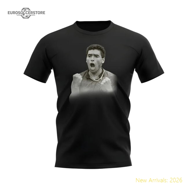 Diego Maradona Argentina Legend T-Shirt (Black)-Football Jersey Hub