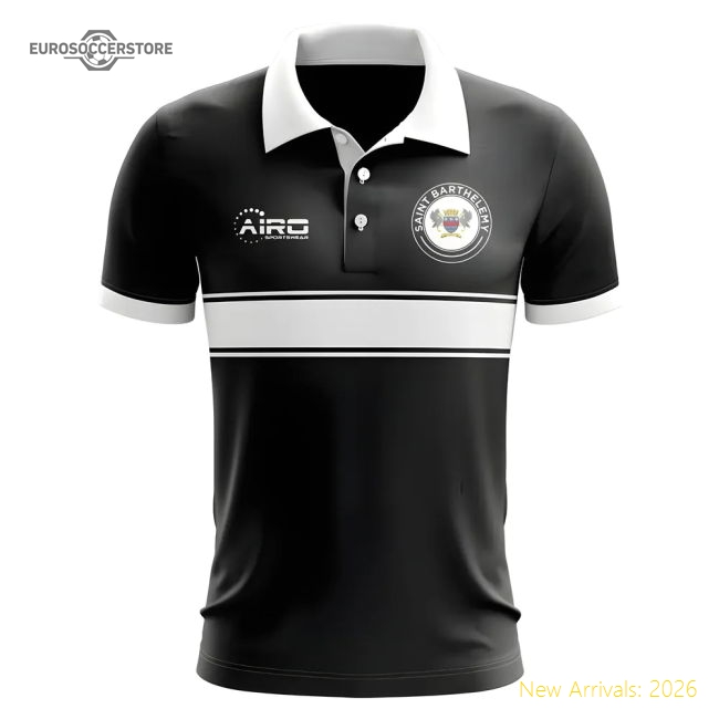 Saint Barthelemy Concept Stripe Polo Shirt (Black)-Football Jersey Hub