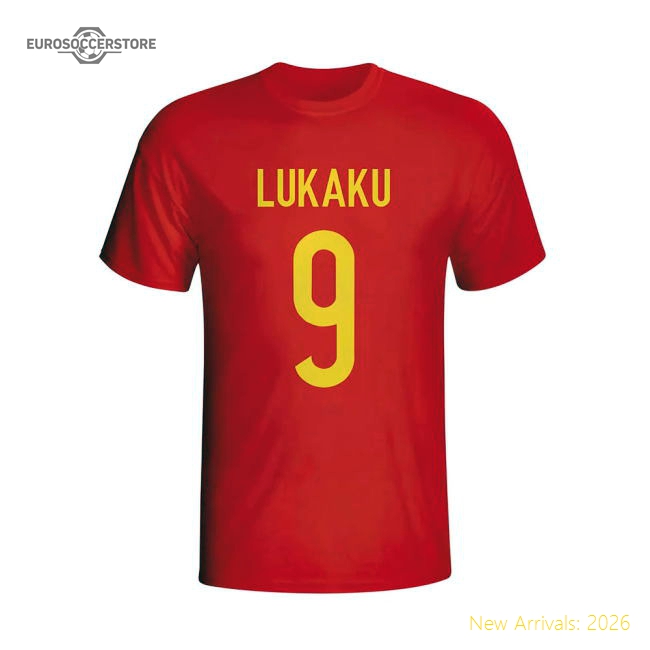 Romelu Lukaku Belgium Hero T-shirt (red)-Football Jersey Hub