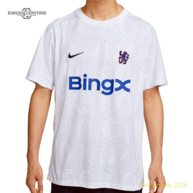 2025-2026 Chelsea Academy Pro Pre-Match Football Top (White)-Football Jersey Hub