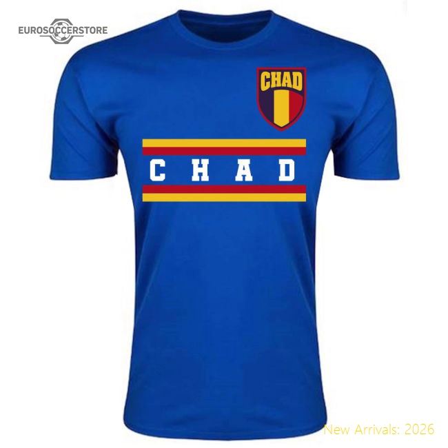 Chad Core Football Country T-Shirt (Blue)-Football Jersey Hub