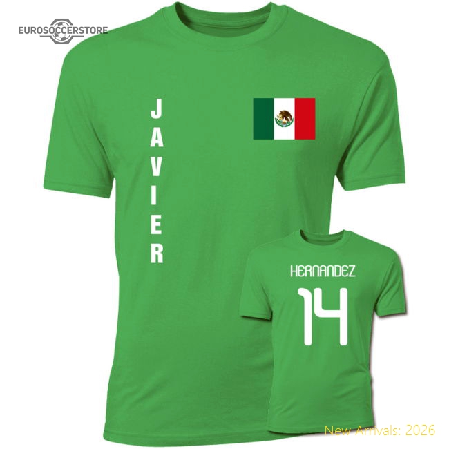 Javier Hernandez Mexico Flag T-Shirt (Green)-Football Jersey Hub