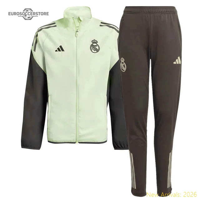 2025-2026 Real Madrid Tracksuit (Almost Lime) - Kids-Football Jersey Hub