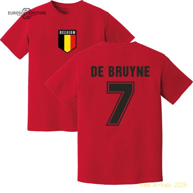 De Bruyne Belgium Training Jersey (Red)-Football Jersey Hub