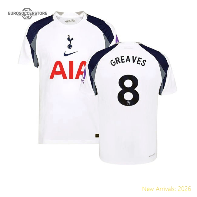 2025-2026 Tottenham Hotspur Authentic Home Shirt (Greaves 8)-Football Jersey Hub