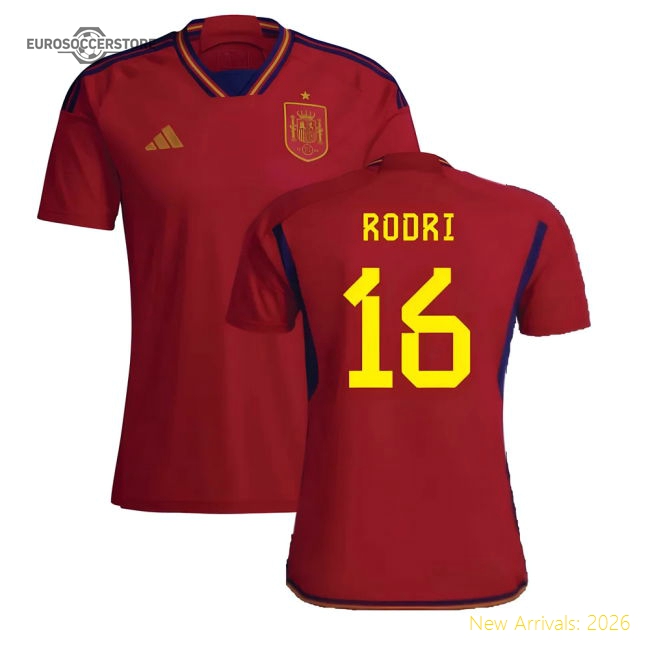 2022-2023 Spain Home Shirt (RODRI 16)-Football Jersey Hub