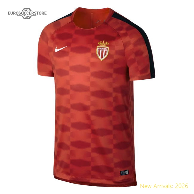 2017-2018 Monaco Nike Dry Pre-Match Training Shirt (Red)-Football Jersey Hub