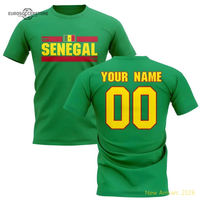 Personalised Senegal Fan Football T-Shirt (green)-Football Jersey Hub