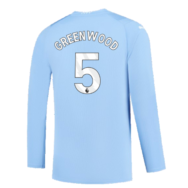 Manchester City 2023-2024 Puma Home Long Sleeved Shirt (S) (Good) (Greenwood 5)-Football Jersey Hub