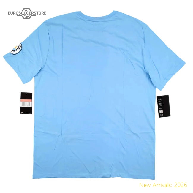 2018-2019 Manchester City T-Shirt Swoosh - Field Blue-Football Jersey Hub