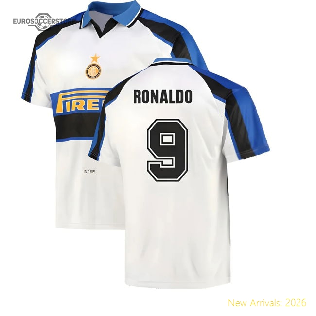 1996 Inter Milan Away Shirt (RONALDO 9)-Football Jersey Hub