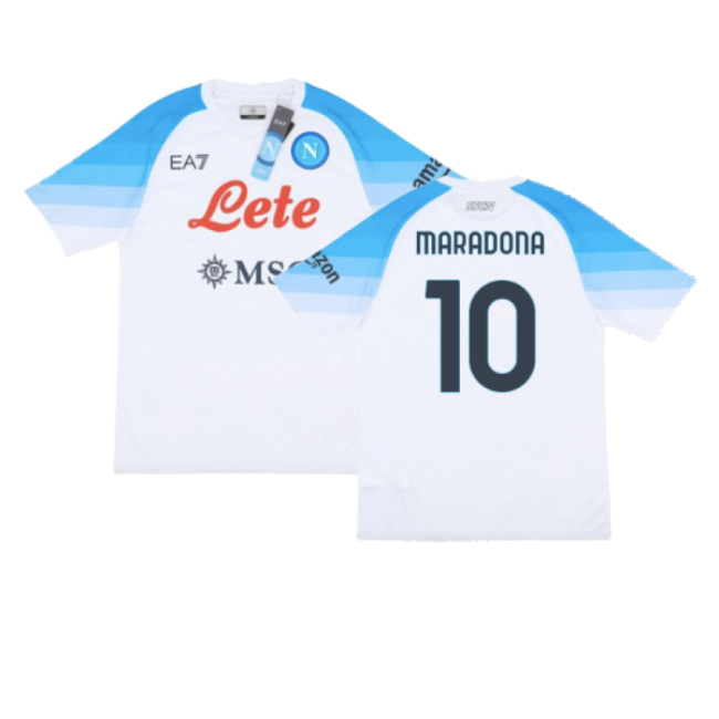 2022-2023 Napoli Authentic Away Shirt (Maradona 10)-Football Jersey Hub