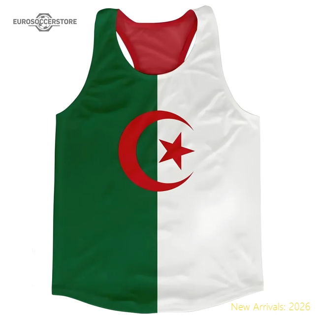 Algeria Flag Running Vest-Football Jersey Hub