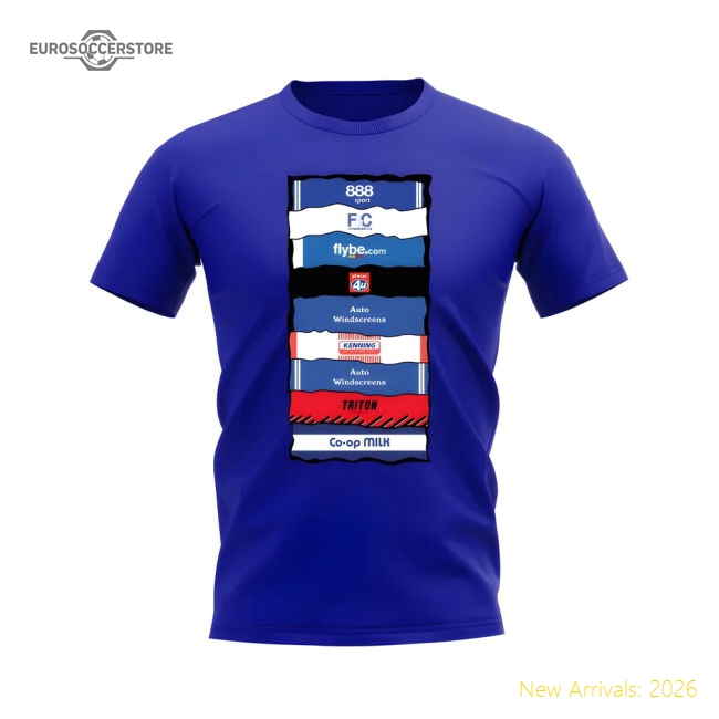 Birmingham Sponsor History T-shirt (Royal Blue)-Football Jersey Hub
