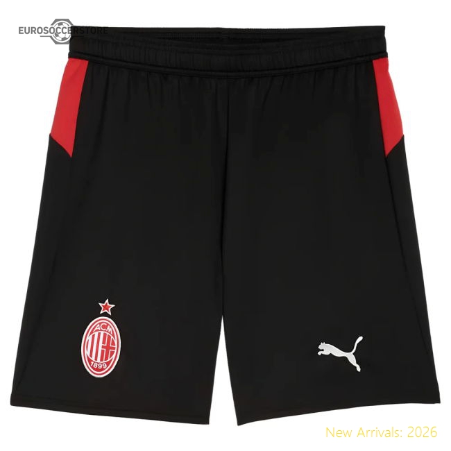 2025-2026 AC Milan Home Shorts (Black)-Football Jersey Hub