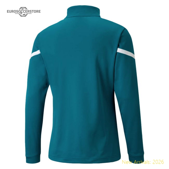 2021-2022 Man City Pre Match Half Zip Top (Ocean Depths) - Kids-Football Jersey Hub