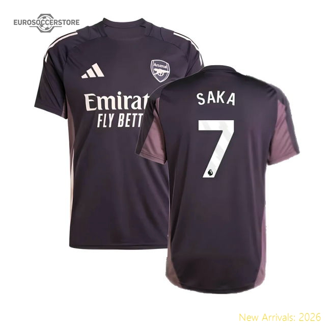 2024-2025 Arsenal Training Jersey (Aurora Black) (Saka 7)-Football Jersey Hub