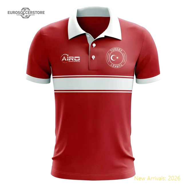 Turkey Concept Stripe Polo Shirt (Red)-Football Jersey Hub