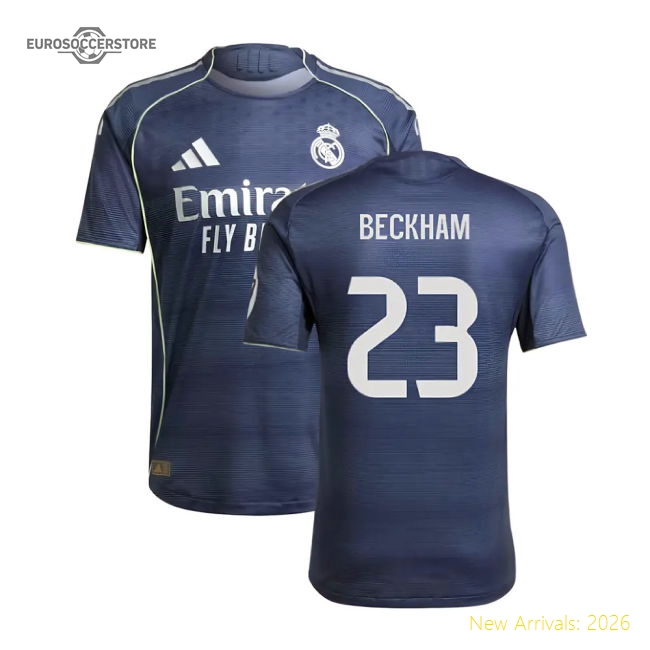 2025-2026 Real Madrid Authentic Away Shirt (Beckham 23)-Football Jersey Hub