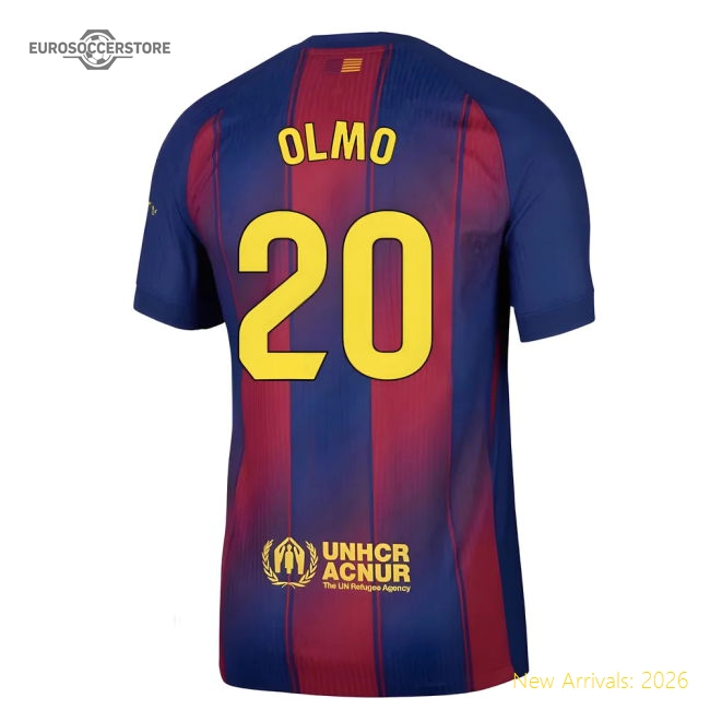 2025-2026 Barcelona Authentic Home Shirt (Olmo 20)-Football Jersey Hub