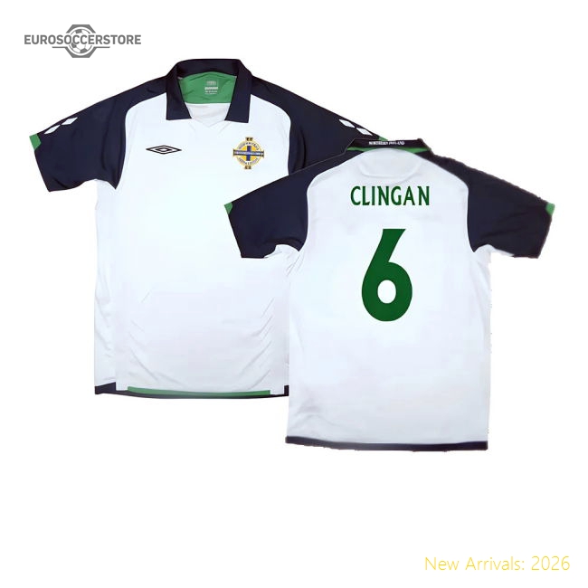 Northern Ireland 2009-10 Away Shirt ((Very Good) XL) (Clingan 6)-Football Jersey Hub