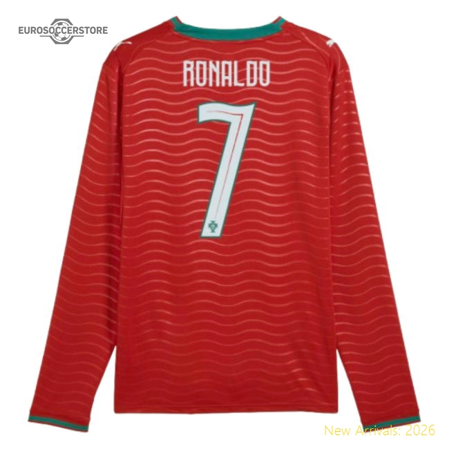 2026-2027 Portugal Long Sleeves Home Shirt RONALDO-Football Jersey Hub