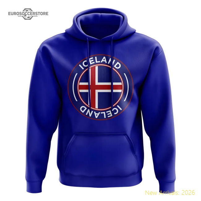 Iceland Football Badge Hoodie (Royal)-Football Jersey Hub