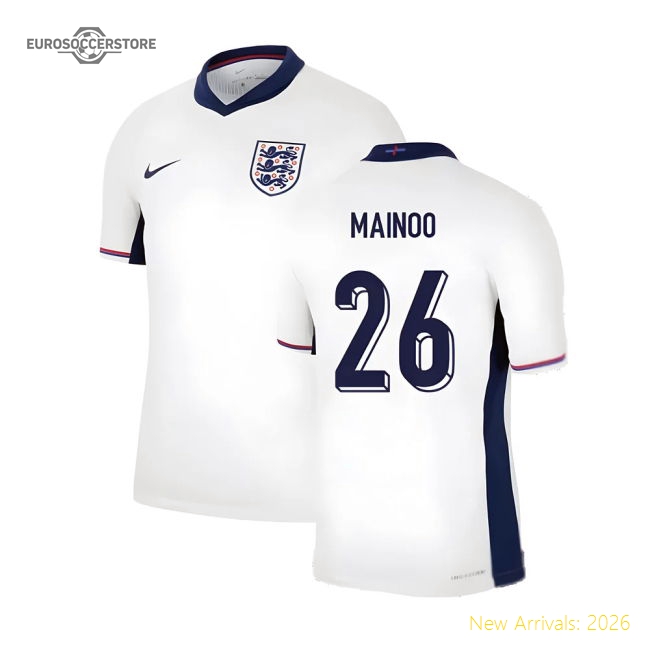 2024-2025 England Home Match Dri-Fit ADV Authentic Shirt (Mainoo 26)-Football Jersey Hub