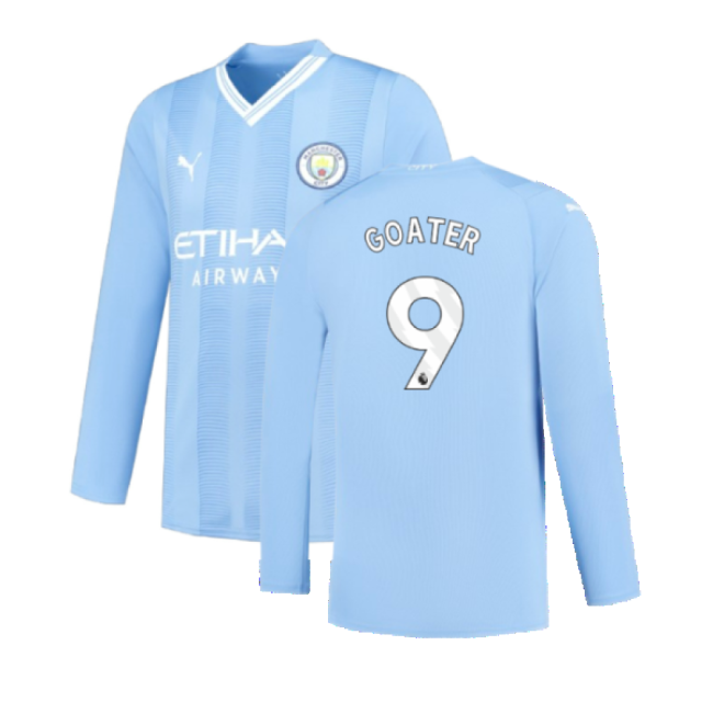 Manchester City 2023-2024 Puma Home Long Sleeved Shirt (S) (Good) (GOATER 9)-Football Jersey Hub