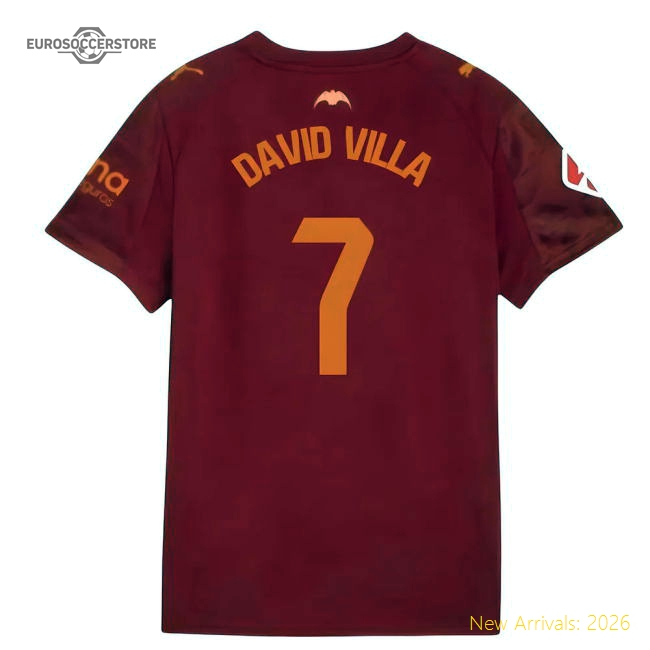 2025-2026 Valencia Away Shirt (David Villa 7)-Football Jersey Hub