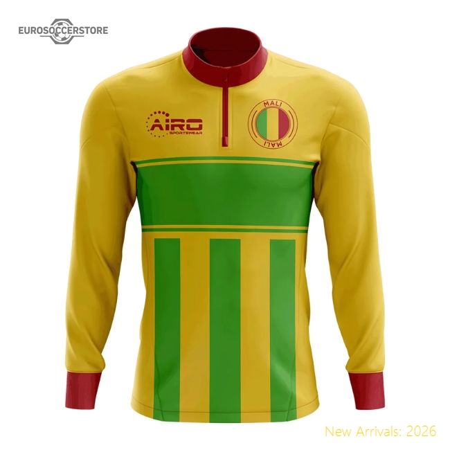 Mali Concept Football Half Zip Midlayer Top (Yellow-Green)-Football Jersey Hub
