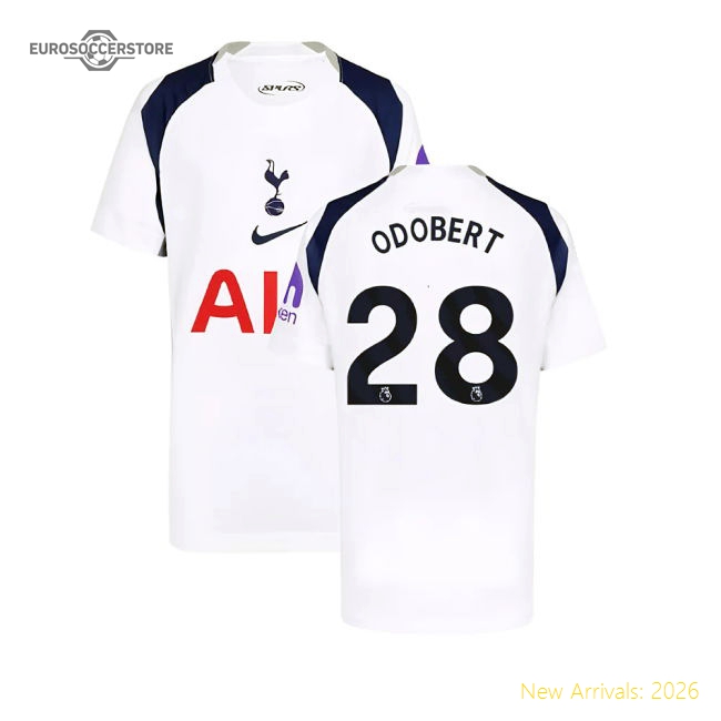 2025-2026 Tottenham Hotspur Home Shirt (Kids) (Odobert 28)-Football Jersey Hub