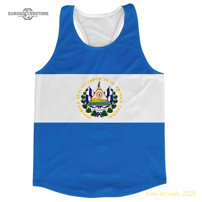 El Salvador Flag Running Vest-Football Jersey Hub