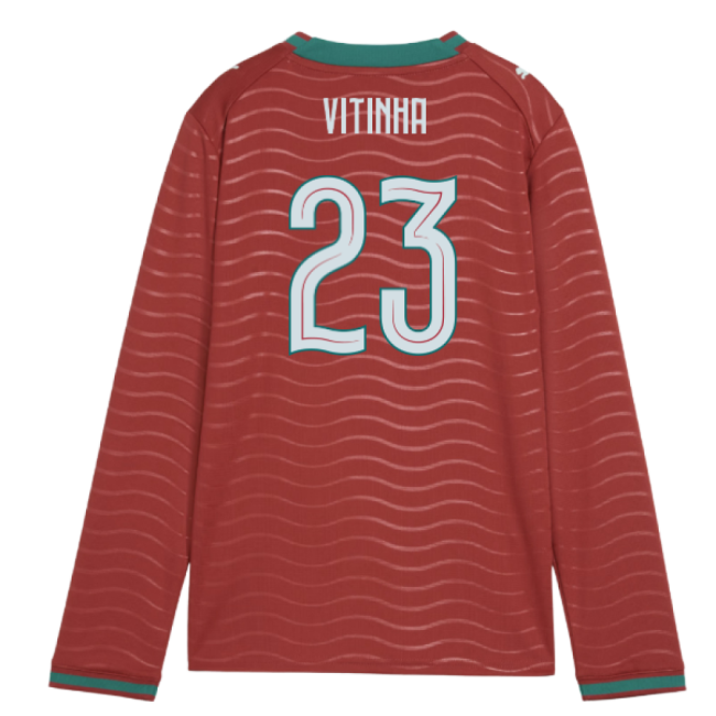 2026-2027 Portugal Long Sleeve Home Shirt (Kids) (Vitinha 23)-Football Jersey Hub