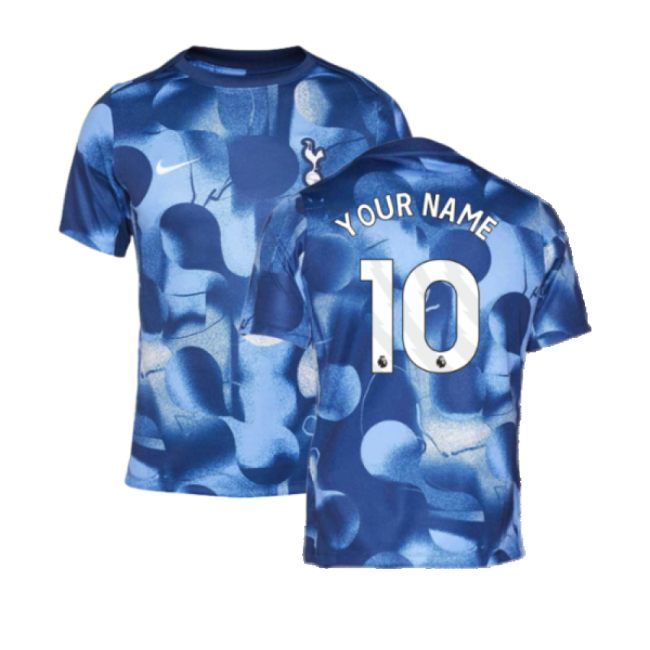 2024-2025 Tottenham Pre-Match Shirt (Binary Blue) (Your Name)-Football Jersey Hub