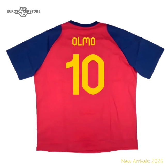 2024-2025 Spain Training Tee (Red) (Olmo 10)-Football Jersey Hub