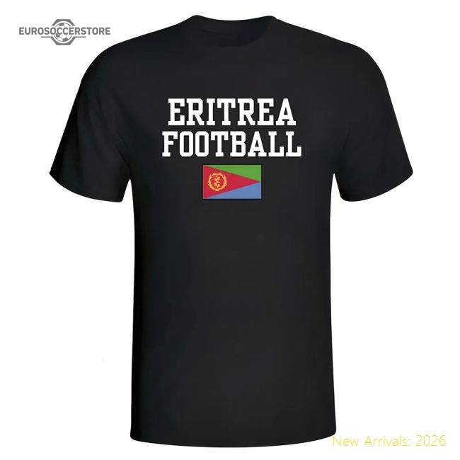 Eritrea Football T-Shirt - Black-Football Jersey Hub