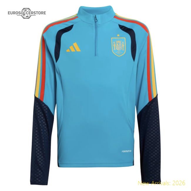 2026-2027 Spain Training Top (Bold Aqua) - Kids-Football Jersey Hub