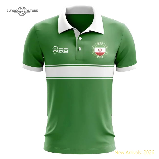 Iran Concept Stripe Polo Shirt (Green)-Football Jersey Hub