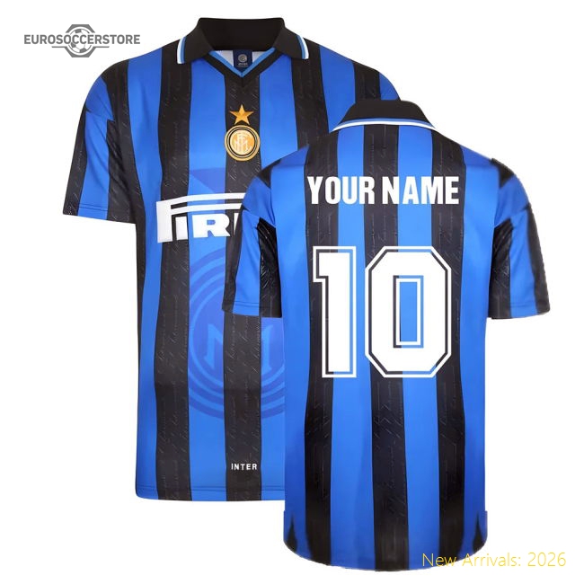 1998 Inter Milan Score Draw Home Shirt (Your Name)-Football Jersey Hub