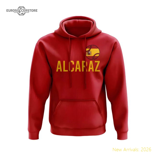 Carlos Alcaraz Spain Name Hoody (Red)-Football Jersey Hub