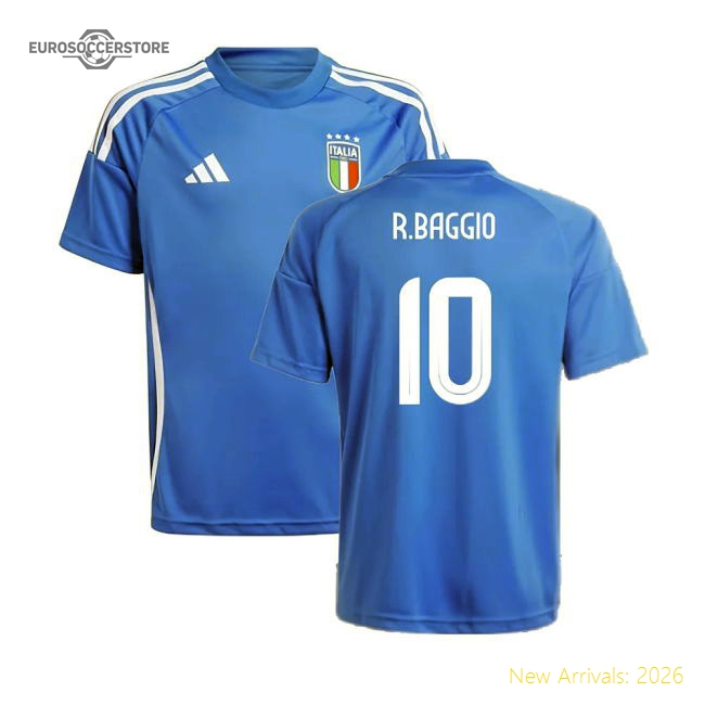 2024-2025 Italy Home Fan Jersey (Kids) (R.BAGGIO 10)-Football Jersey Hub