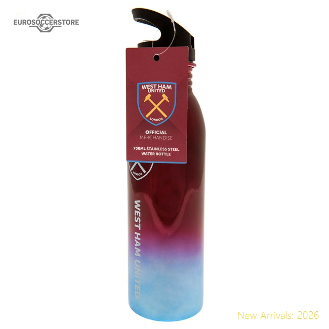 West Ham United FC UV Metallic Drinks Bottle-Football Jersey Hub