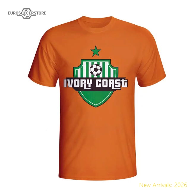 Ivory Coast Country Logo T-shirt (orange)-Football Jersey Hub