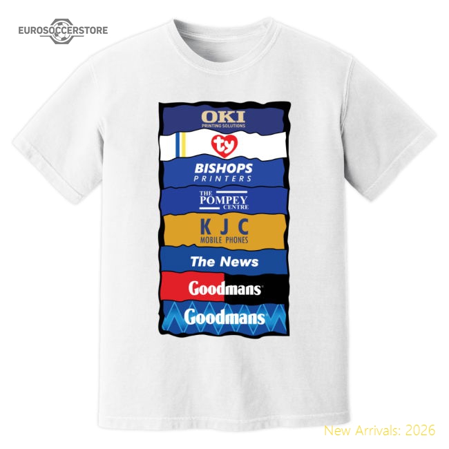 Portsmouth Sponsor History T-Shirt (White)-Football Jersey Hub