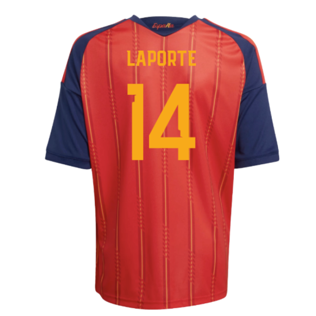 2026-2027 Spain Home Shirt (Kids) (Laporte 14)-Football Jersey Hub