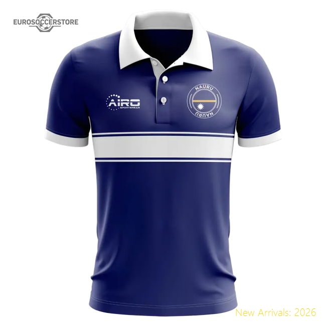 Nauru Concept Stripe Polo Shirt (Navy)-Football Jersey Hub