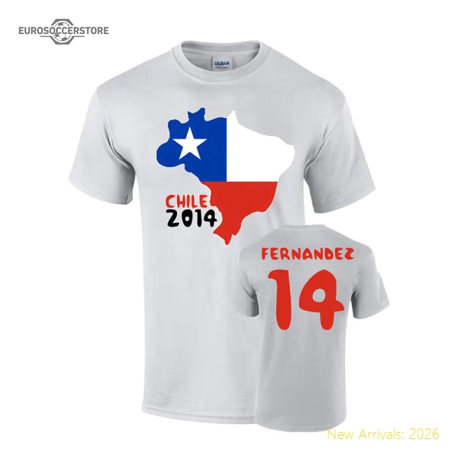 Chile 2014 Country Flag T-shirt (fernandez 14)-Football Jersey Hub